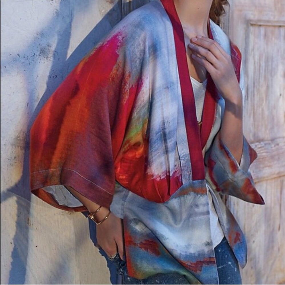 watercolor inspired kimono anthropologie